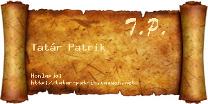 Tatár Patrik névjegykártya